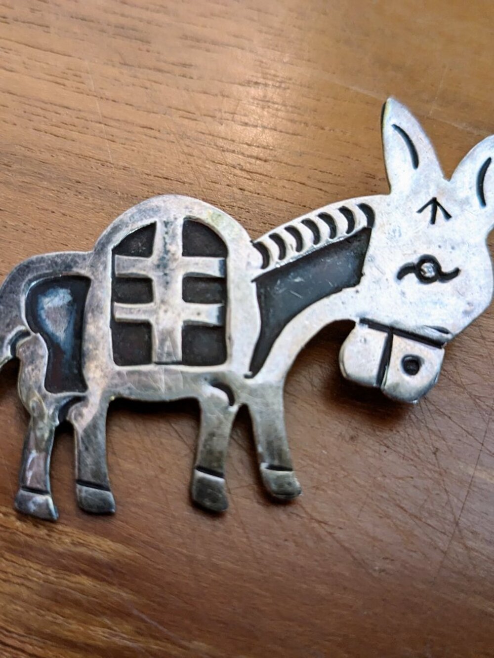 Vintage DANNY'S PLATERIA Taxco Sterling 925 Silver Donkey Brooch Burro Pin